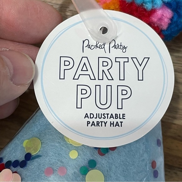 Packed Party Pup Adjustable Strap Party Hat Multi Color Confetti Rainbow‎ NWT - Picture 10 of 10